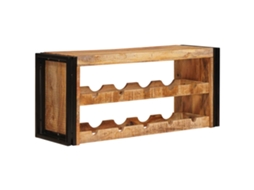 Conjunto 1 Armazenamento De Vinho Vidaxl Castanho Madeira De Mangueira Maciça (100 X 45 X 33 Cm)