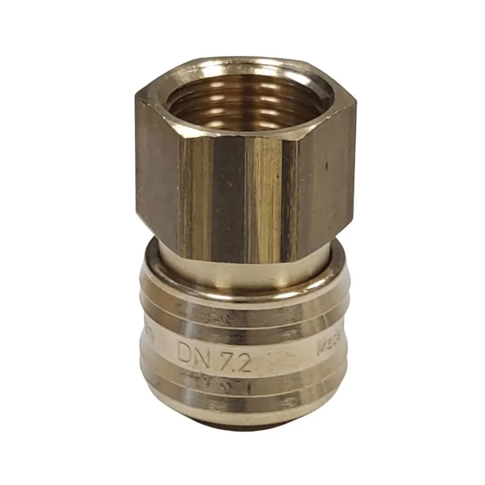 Conector Pneumático 1/2" De Latão Com Rosca Interna E Vedação Nbr