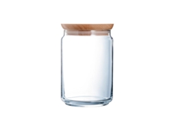 Recipiente Hermético Redondo En Vidrio com Tampa De Madeira LUMINARC (1L)