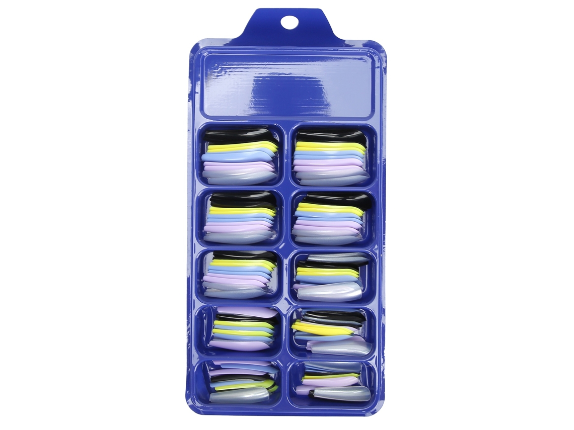 Dica De Unha Falsa De Cores Vibrantes Com Cobertura Total Para Salão Em Casa Ferramenta De Manicure Estilosa 03