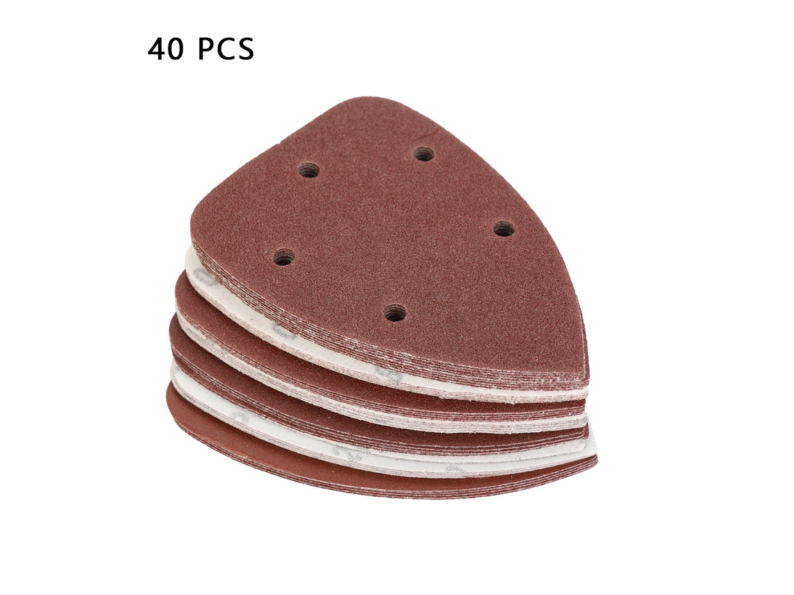 40 Peças De Lixa Triangular 140mm*90mm 60 80 120 240 Com 5 Buracos Para Lixadeira De Polimento