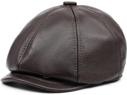 Boina masculina SFUSHOS, couro legítimo, vintage
