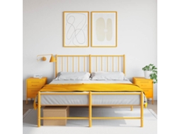 Vidaxl Mesas De Cabeceira 2 Pcs 36x39x50,5 Cm Aço Amarelo Mostarda