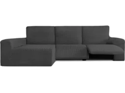 Capa de Chaise Longue Relax Esquerda EYSA Premium Jaz Tecido Multielástico (360 x 180 x 120 cm - Poliéster e Algodão - Gris Oscuro)