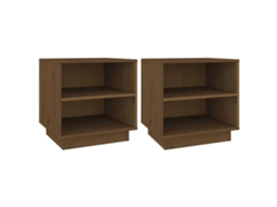 Bedside Cabinet, Bedside Cabinets Vidaxl Marrom Madeira De Pinho (n/a)