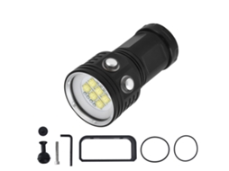 Lanterna de Mergulho 14led IPX8 3 Cores 7 Modos para Fotografia Subaquática 100m S/MARCA
