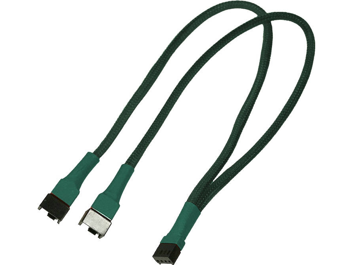 Cabo Adaptador NANOXIA 2 x 4-Pin PWM para 4-Pin PWM Verde 0.3m