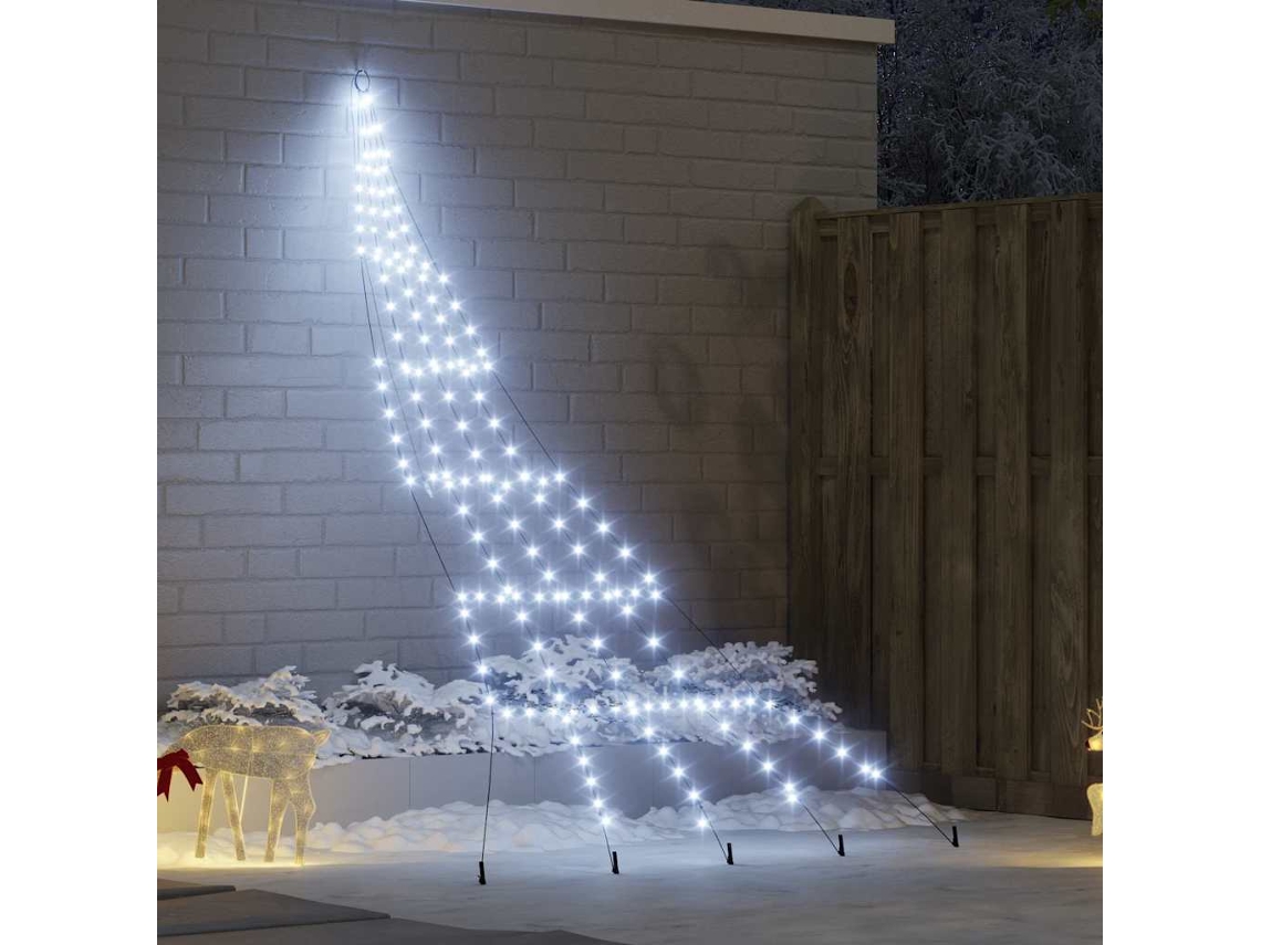 Vidaxl Árvore De Natal Led Com Estacas Para O Solo Branco Frio 306 Cm