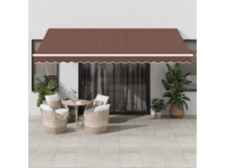 Vidaxl Toldo Retrátil Manual 450x350 Cm Castanho