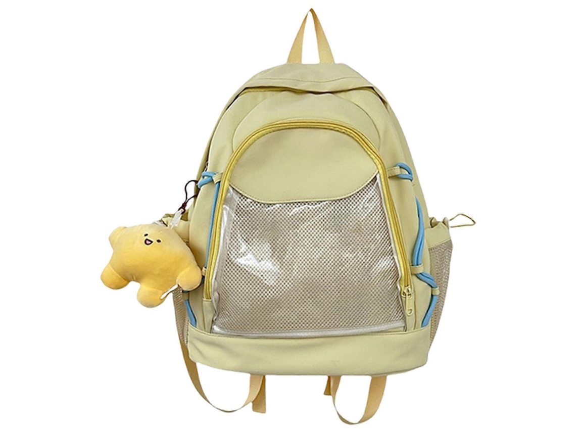 Mochila Escolar Transparente E Moderna, Com Grande Capacidade, Ideal Para O Dia A Dia, Na Cor Amarela (tamanho G).