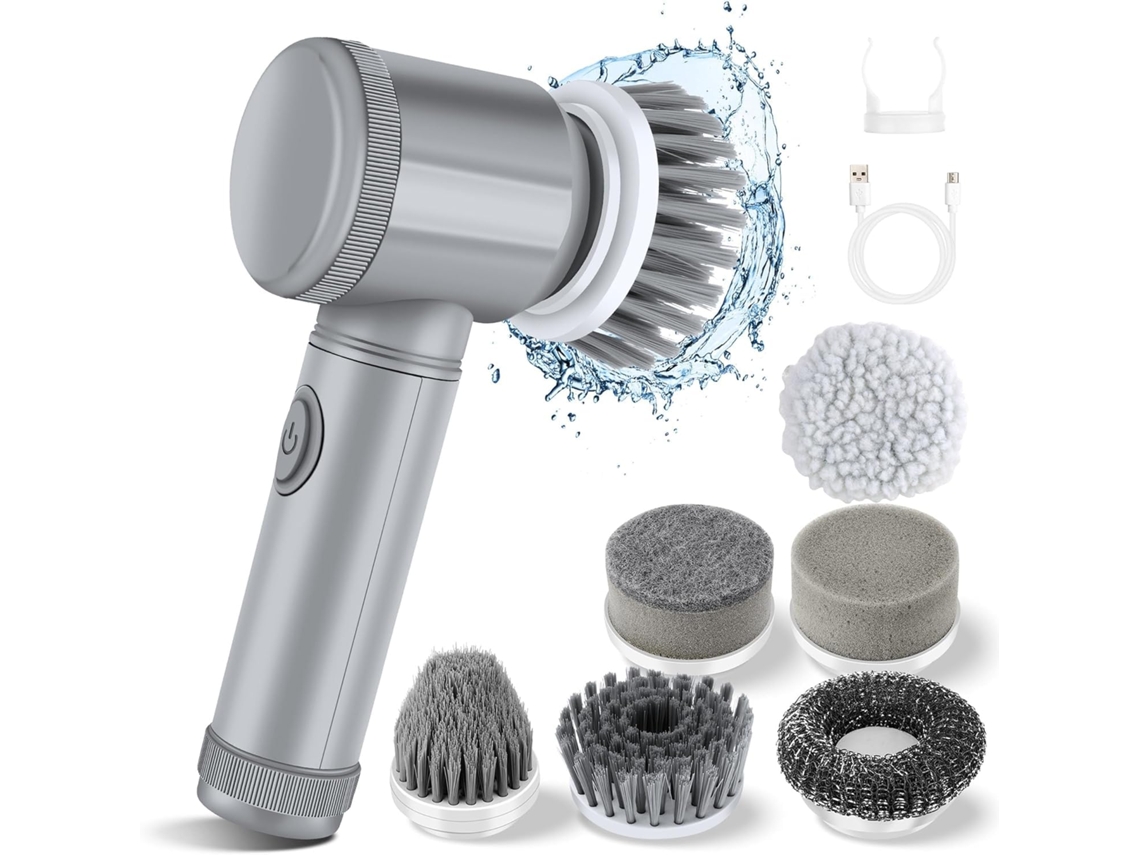 Escova De Limpeza Rotativa De 6 Cabeçasdesign Multifuncional Para Remoção De Manchas Fortes Em Banheiras, Azulejos E Janelas Zeuxo