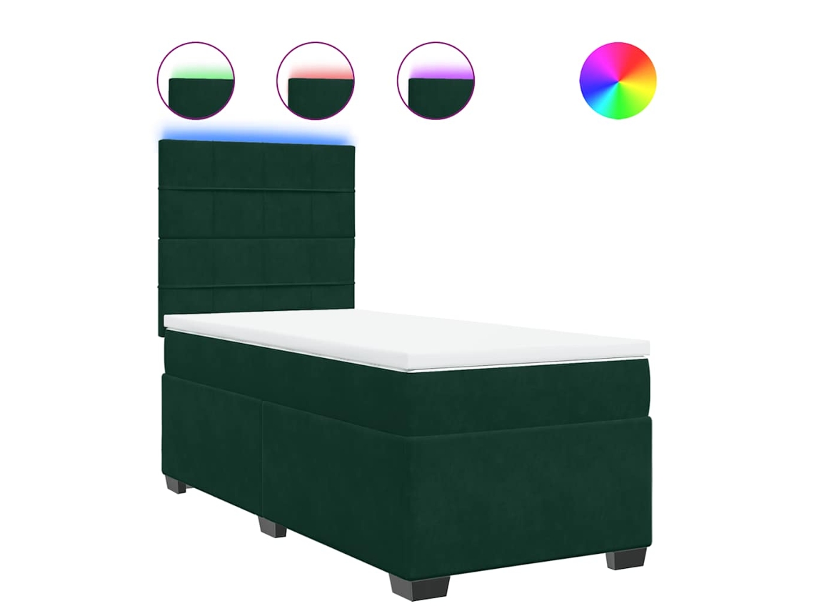 Box Spring Bed, Box Spring Beds Vidaxl Verde Veludo (80 X 200 Cm)