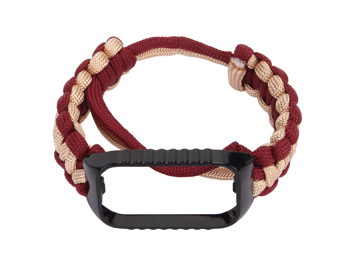 Pulseira Paracord 2 em 1 com Capa Protetora para Redmi Band 2 Dourado Vermelho