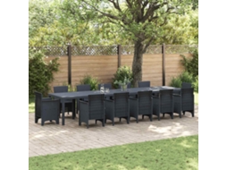 Vidaxl Mesa De Jardim Antracite 400 X 100 X 73 Cm Vime Pe