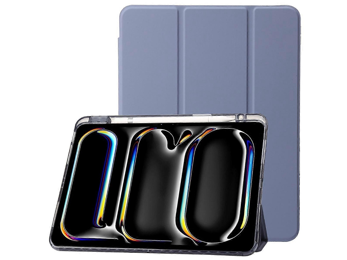 Capa para tablet Webake de acrílico transparente e couro com 3 dobras