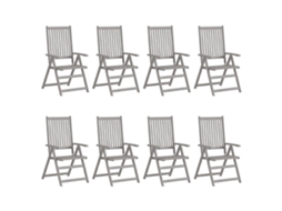 Maison Exclusive - Cadeiras Jardim Reclináveis C/ Almofadões 8 Pcs Acácia Cinzento