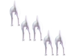 Conjunto De 5 Ganchos Parede Em Formato Rabo Cachorro, Abs Branco,