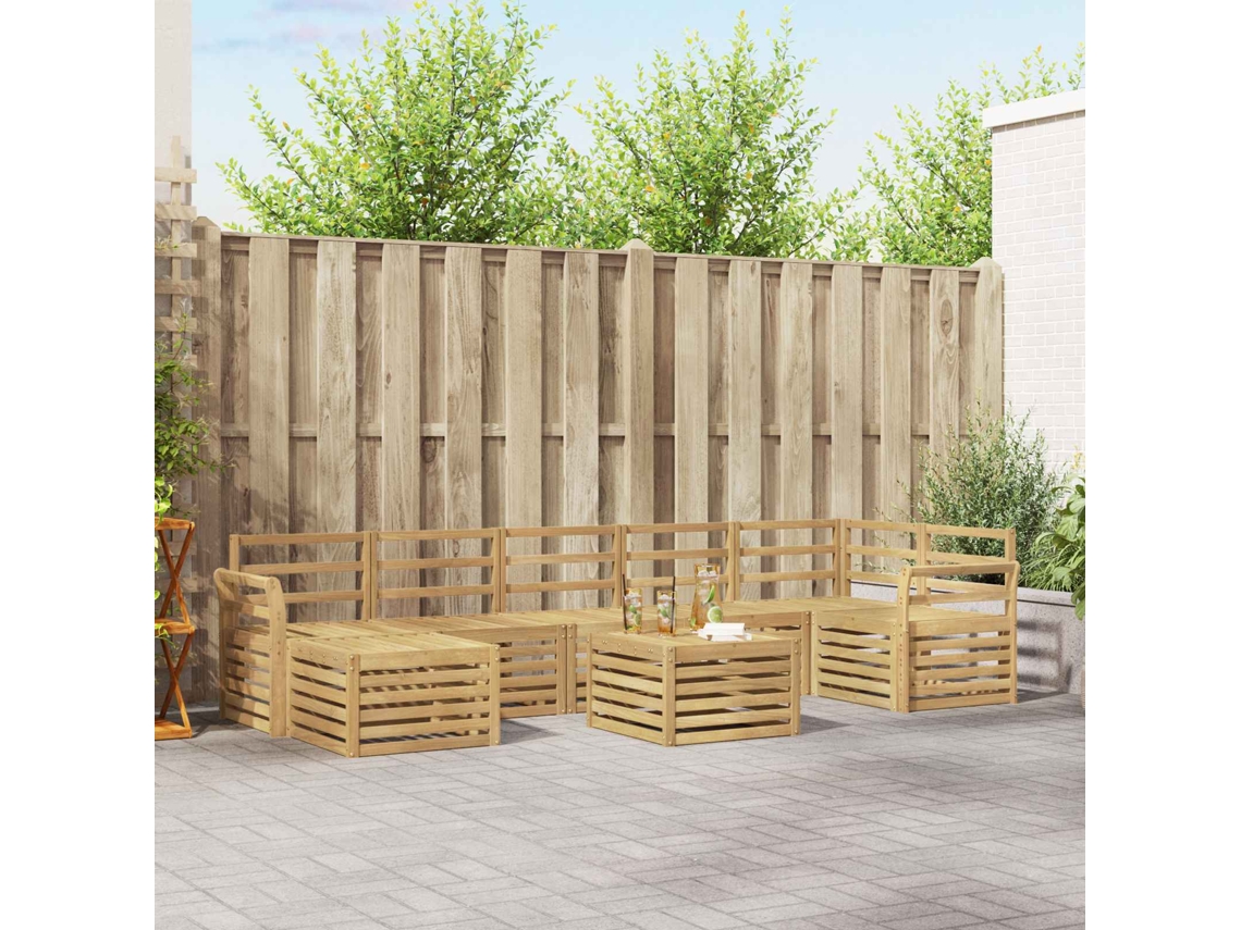 Vidaxl Conjunto De Sofás Para Exterior 8 Unid. Branco