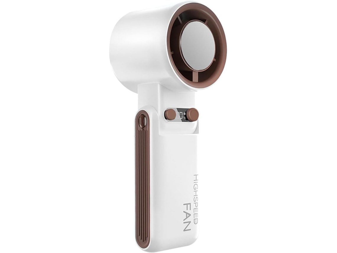 Ventoinha Portátil Com Gelo, Recarregável, Dobrável, 100 Velocidades, Usb-c, Branco
