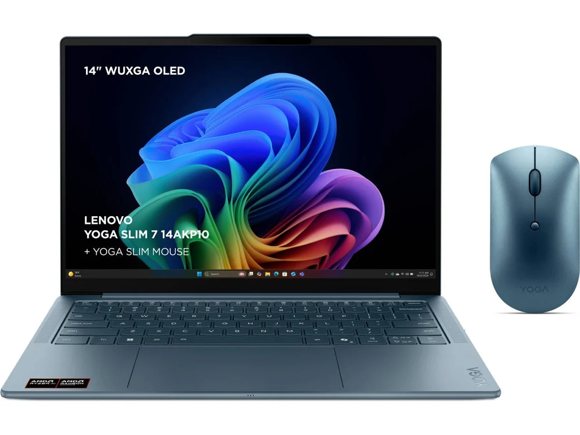 Portátil LENOVO Yoga Slim 7 14AKP10 (14'' - AMD Ryzen AI 7 350 - RAM: 32 GB - 1 TB SSD - AMD Radeon 860M Graphics) + Rato