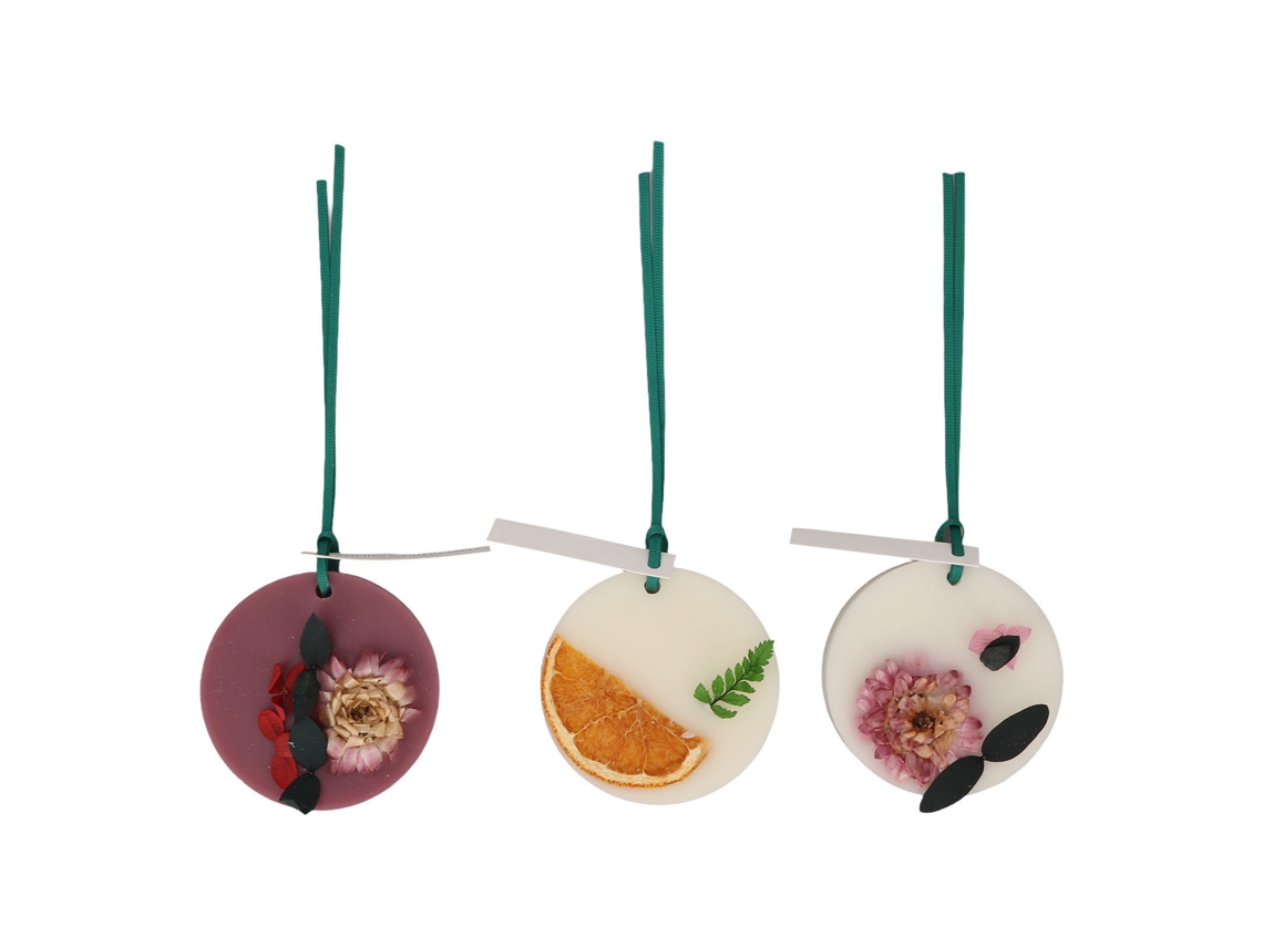 3 Peças De Cera Aromática Para Armário Desodorante Aire Freshener Com Flores Secas E Óleo Essencial