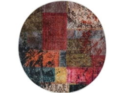 vidaXL Tapete lavável antiderrapante φ120 cm patchwork multicor