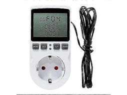 Controlador De Temperatura Aquecimento Resfriamento Termostato Soquete Lcd Controlador De Temperatura 230v Para Estufa Plugue Ue Slowmoose
