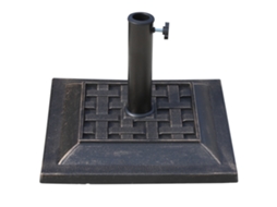 Base De Guarda-sol 9kg 38/48mm Feita De Resina De Poliéster Em Bronze L44 X W44 X H33cm, Estável E Resistente Às Intempéries-kb