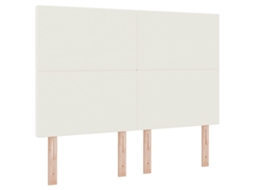 Cabeceira | Painel De Cama Creme 160 Cm Tecido De Veludo Cotele