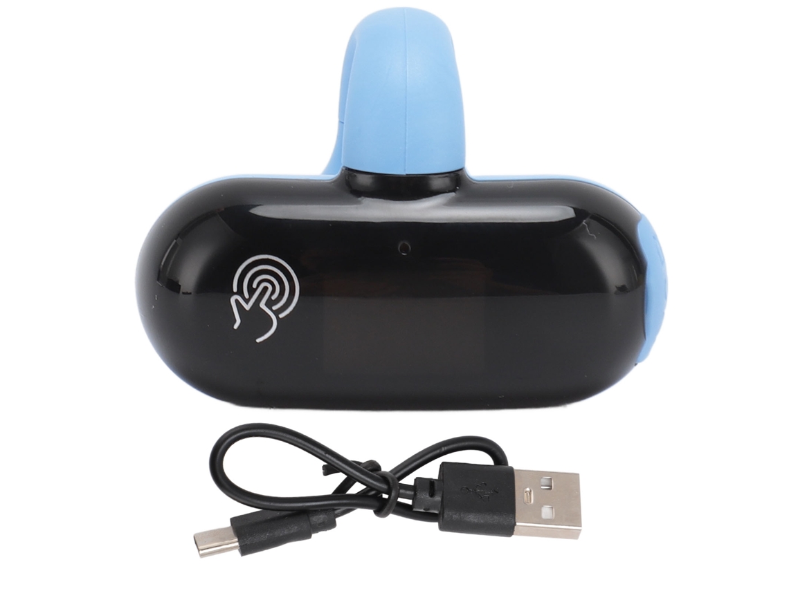 Fones Mali Bluetooth 5.2, condução óssea, resistência IPX6, display digital, azul