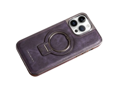 Suporte Casa Magsafe Inch Para Iphone 12 Pro Rmbmax Pele Sintética Anti-choque Roxo