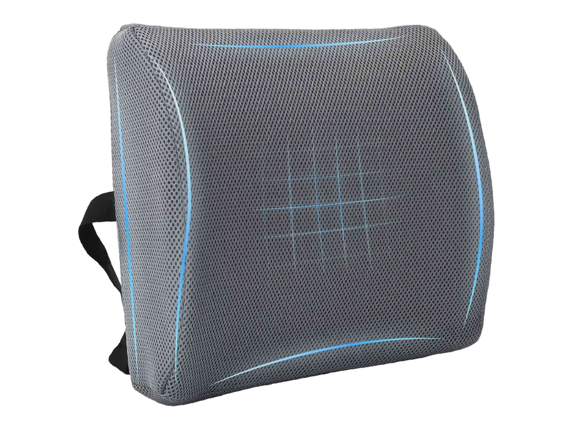 Vidaxl Almofada Lombar Cinzento Espuma De Memória 36 X 30 X 12 Cm