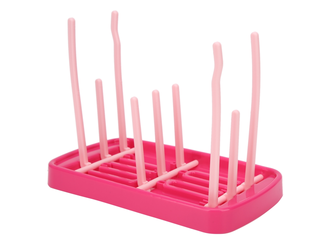 Mali prateleira de Secagem para Mamadeiras de Bebê Plegável Portátil Vermelho Rosa para Casa e Viagem
