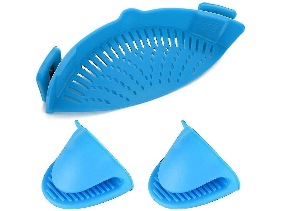 Escorredor De Silicone Com Pegador, Acompanha 2 Luvas De Silicone