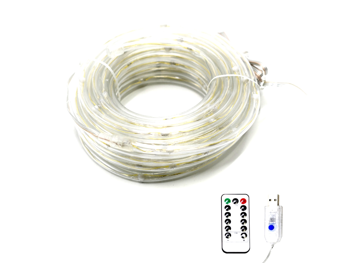 Luz de Corda 33 Pés 100 Led Alimentada Por Bateria com Controle Remoto para Festa no Jardim