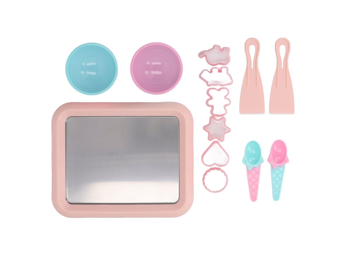 Ats máquina de Helado Roll Con 2 Espátulas Acero Inoxidable 304 Placa Fría para Smoothies Actividades Familiares