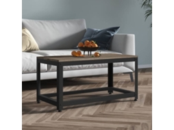 Vidaxl Mesa De Centro 90x45x45 Cm Mdf E Ferro Cinzento E Preto