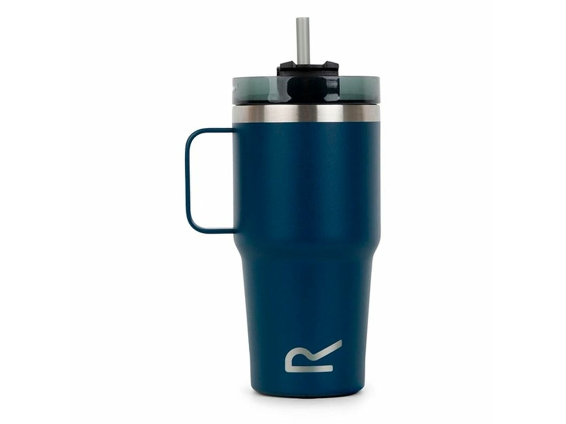 Copo Com Palhinha Regatta Thermo Insulated Mug Azul Escuro 600 Ml Aço Inoxidável