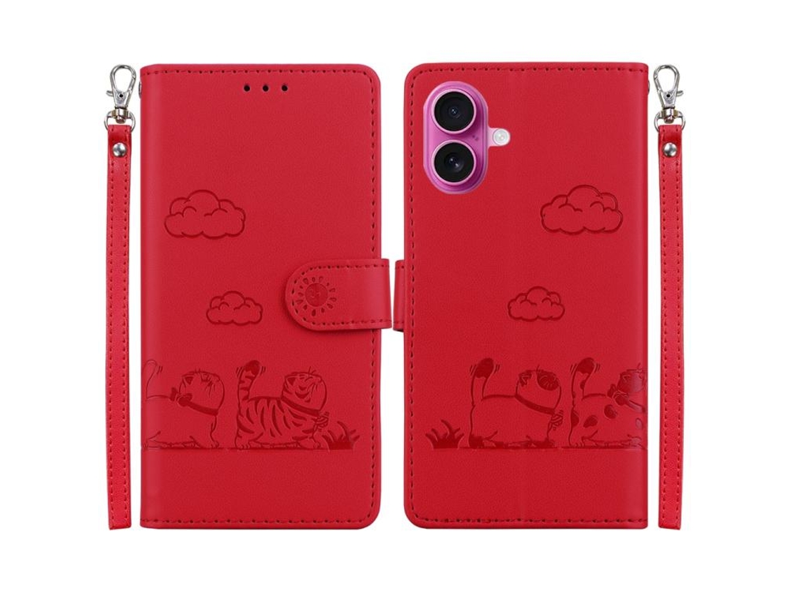 Capa De Couro Para Iphone 17 Com Gatinhos Fofos