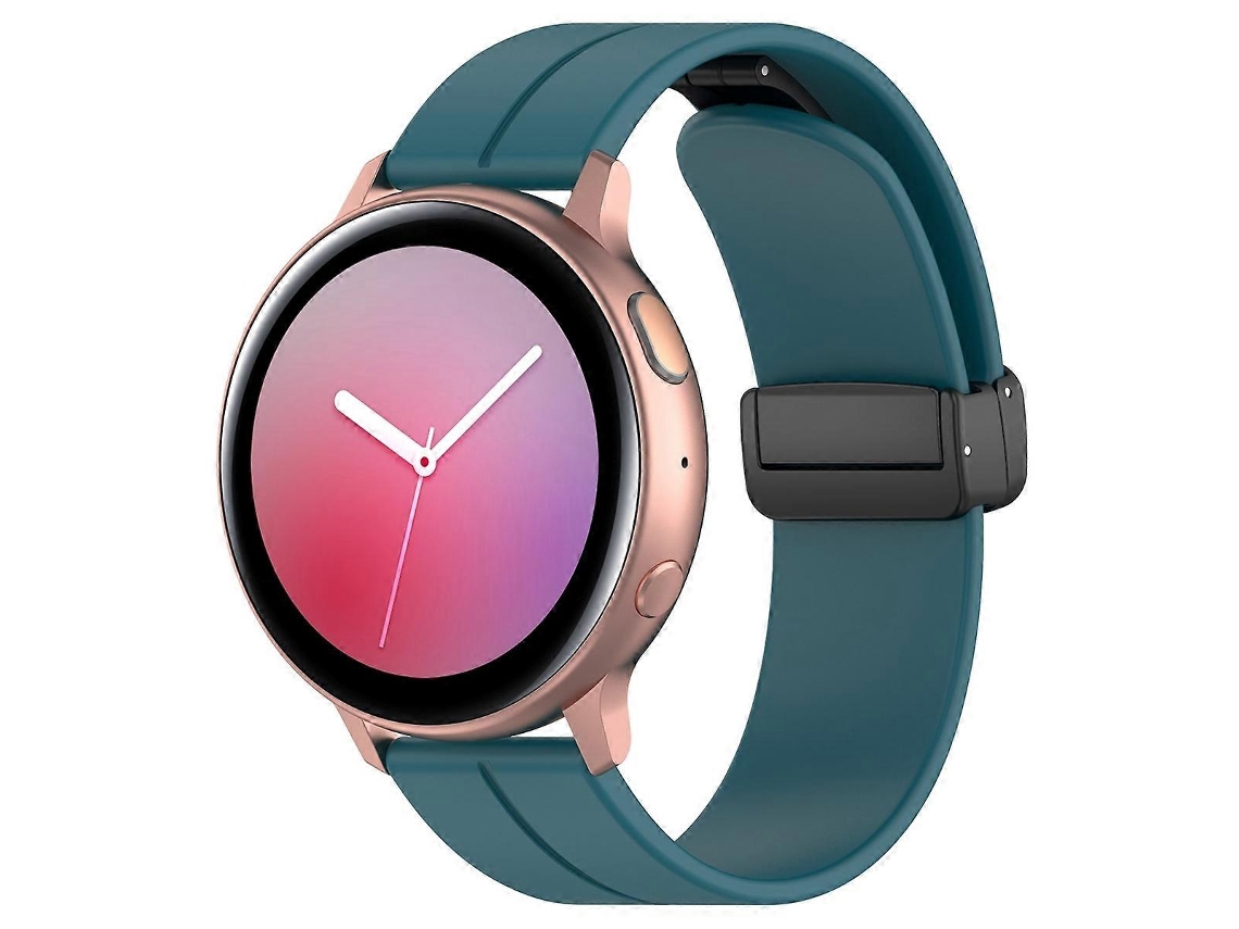 Pulseira De Relógio Universal De Silicone Com Fivela Dobrável Preta E Encaixe Plano.