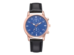 Reloj De Pulsera Analógico De Cuarzo Con Correa De Pu, Dial Redondo, Mujer, Negro