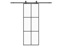 Sliding Door, Sliding Doors Vidaxl Preto Vidro (76 X 205 Cm (200 Cm Sliding Rail))