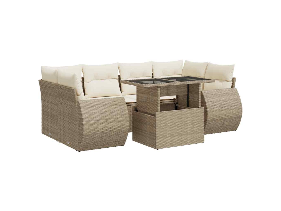 Garden Sofa Set, Garden Sofa Sets Vidaxl Bege Rattan / Vime (n/a)