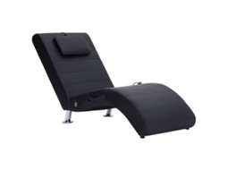 Maison Exclusive - Chaise Longue De Massagem C/ Almofada Couro Artificial Preto