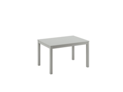 Mesa Extensível Para Circulação De Pessoas, 130/210 Cm, Em Melamina Cinza Claro Com Pés Em Faia Maciça - Design Moderno Que Otimiza O Espaço.