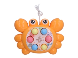 Brinquedo Educativo De Bateria Caranguejo Colorido Para Bebês Melhora Coordenação Laranja