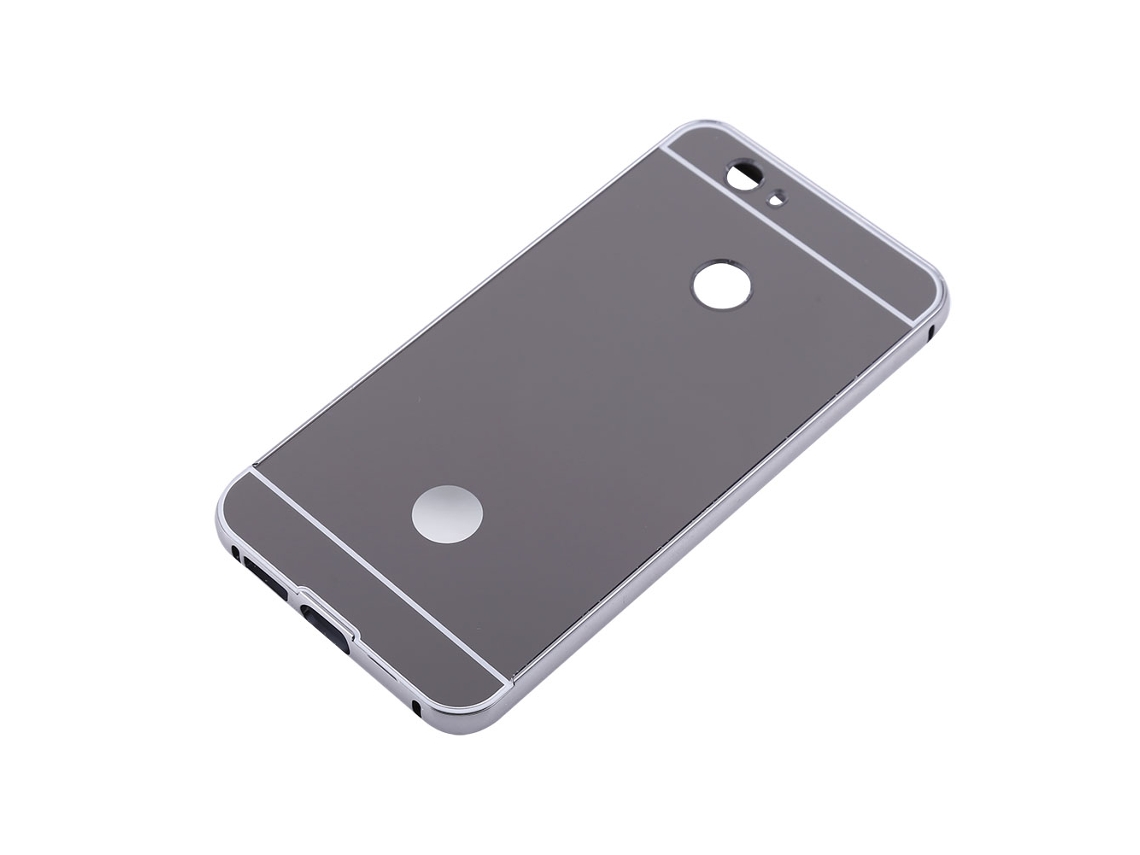 Capa para Huawei Nova com Quadro de Metal e Espelho, Preto EOOCOO