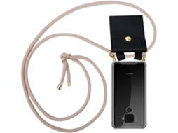 Capa com Cordão Colar Ouro Anéis Dourados Pescoço para Huawei Huawei Mate 30 Lite HONGWE. Transparente