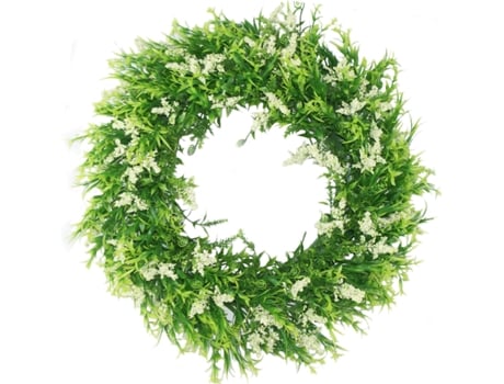 Coroa De Lavanda Artificial 16 Polegadas Coroa De Folhas Verdes De Plástico Para Porta Paredes Janelas Festa Decoração Interior Exterior Viviliyya