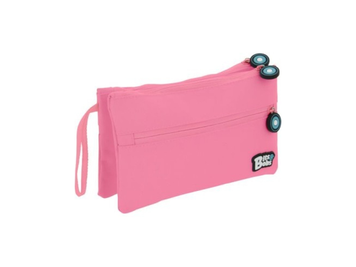 Estojo duplo Bits Amp-Bobs magenta 24,5x9,5 cm